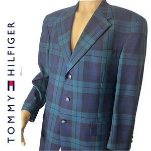 Tommy Hilfiger Vintage Quality Mans 3 Button Single Breasted Notch Lapel Blazer